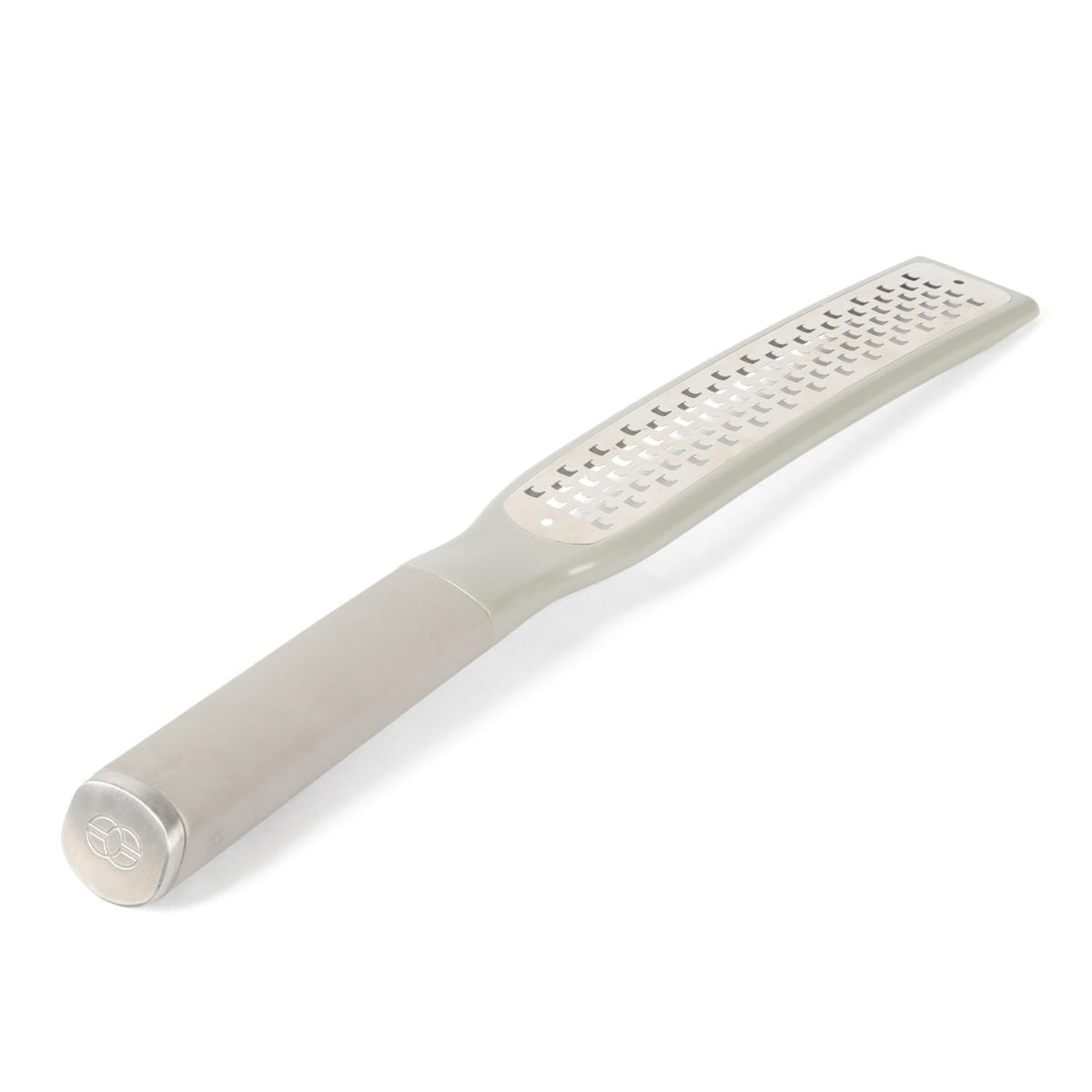 Calphalon Edge 2 Piece Stainless Steel Handheld Cheese Grater and Lemon Zester W/Covers & Rubber Handles - Taupe