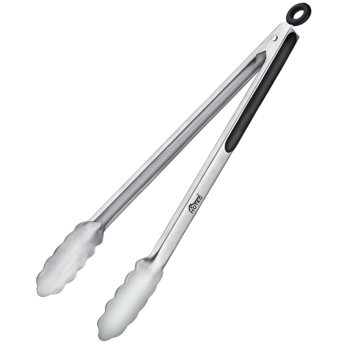 Hotec Tongs for Cooking Stainless Steel Kitchen Tongs Set of 2-9" and 12"