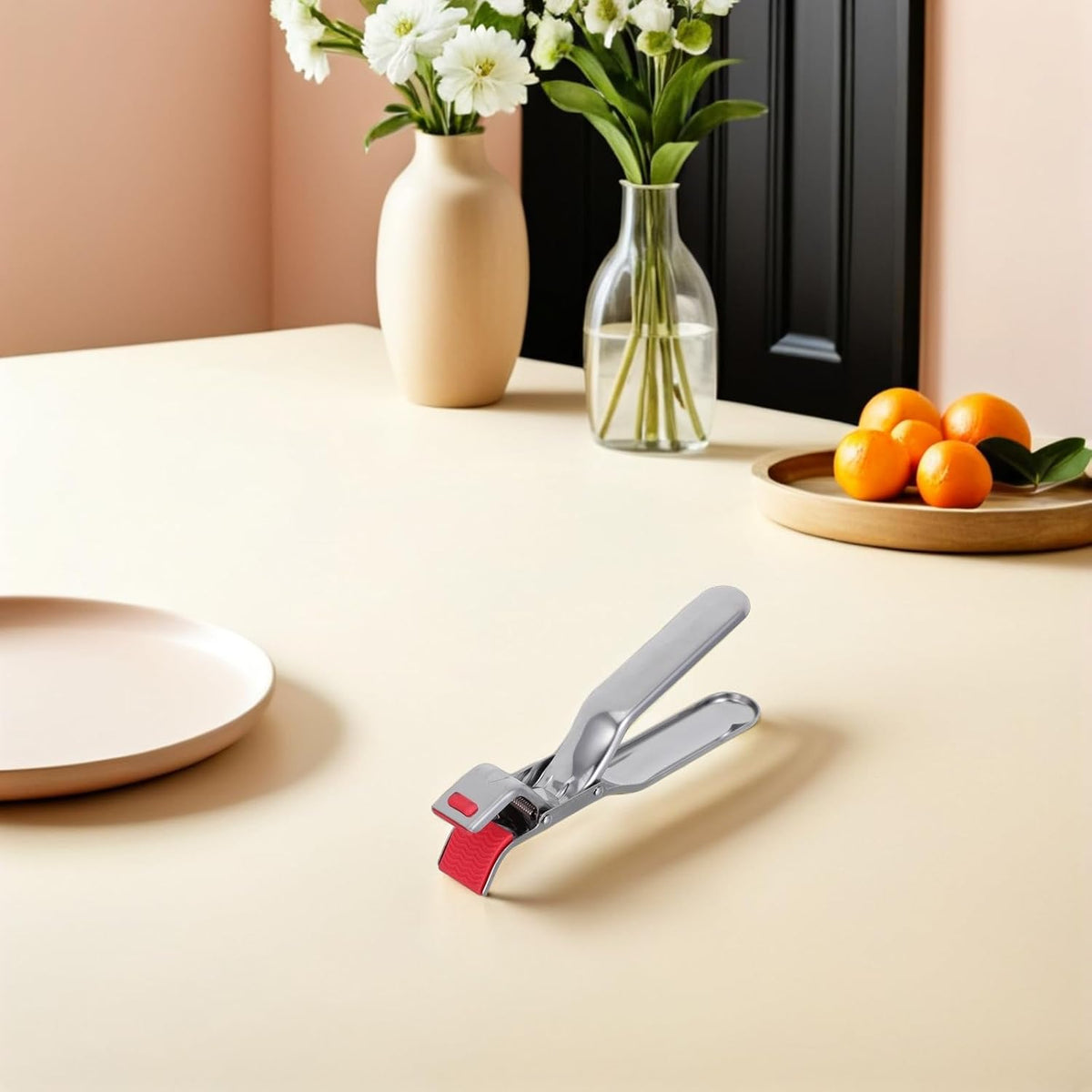 2pcs Anti Scald Bowl Tongs Stainless Steel Silicone Grips