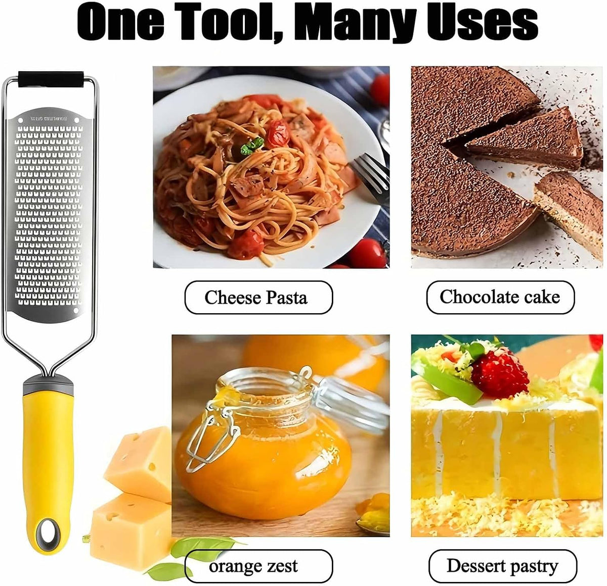 Cheese Grater & Lemon Zester,Stainless Steel Hand Grater for Ginger
