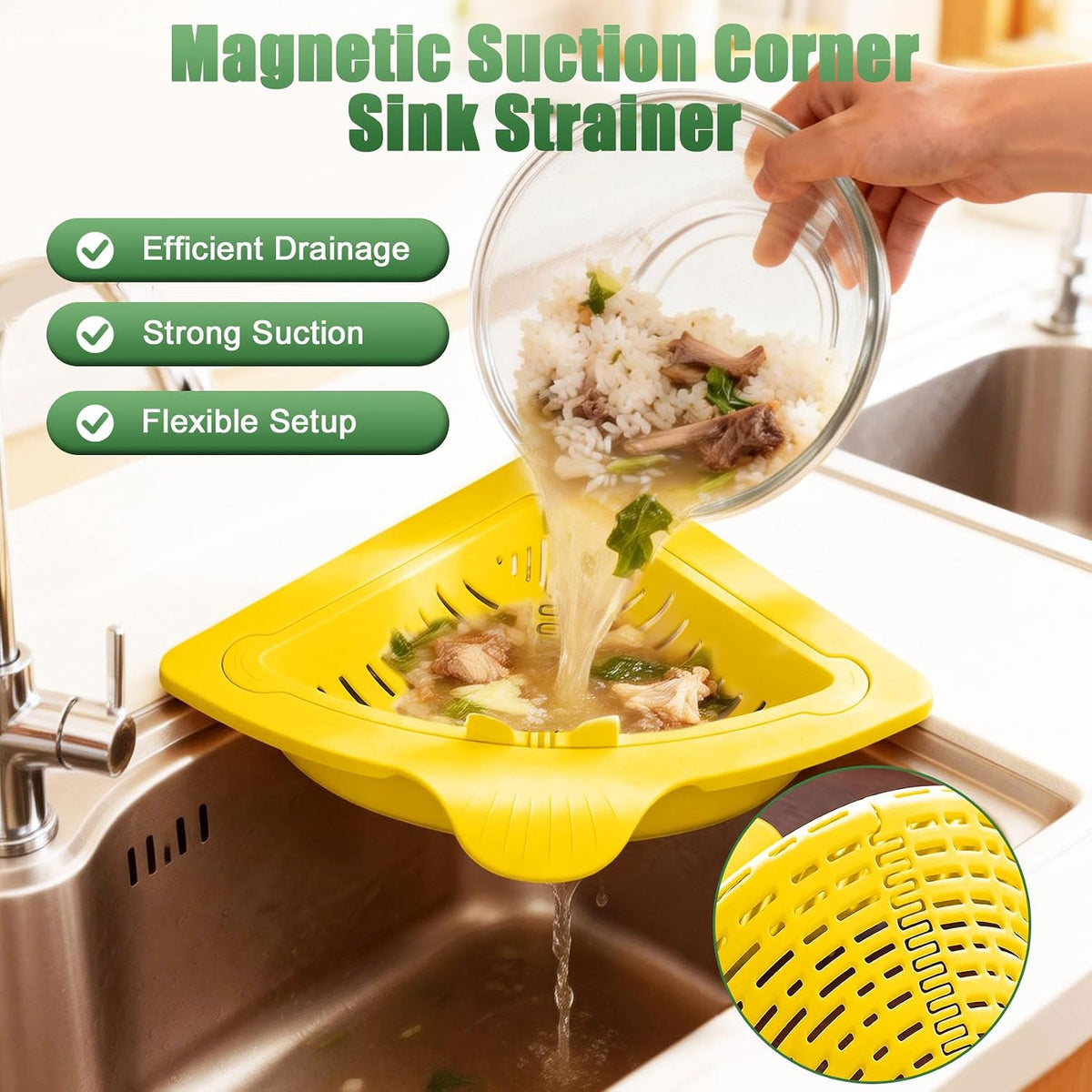 OneNine Kitchen Sink Filter for Food Residue, Magnetic Mount Easy to Use (2 pcs)