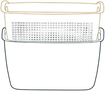SoarRokt 2-in-1 Kitchen Colander Food Strainer Bowl Sets，Multifunction Large Plastic Washing Bowl and Strainer (white) (A18)