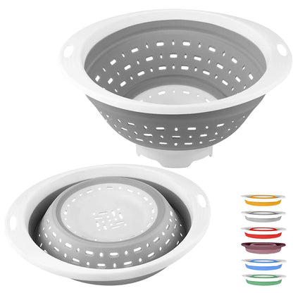 QiMH Collapsible Colander and Strainer, 5 Quart(1.25 gal), Heavy Duty Kitchen Drainer Basket for Pasta, Veggies and Fruits, New Home Apartment Essentials