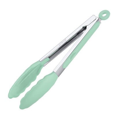 9 Inch Kitchen Tongs,Silicone Non-Slip Cooking Utensil for Grilling