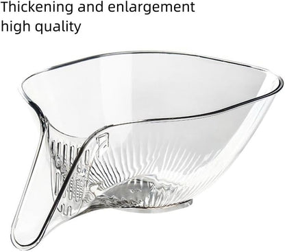2PCS Multi-functional Drain Basket, Drainage Basket Funnel, Multifunctional Fruits Vegetables Draining Bowl Washing Colander Kitchen Food Strainer (transparent)