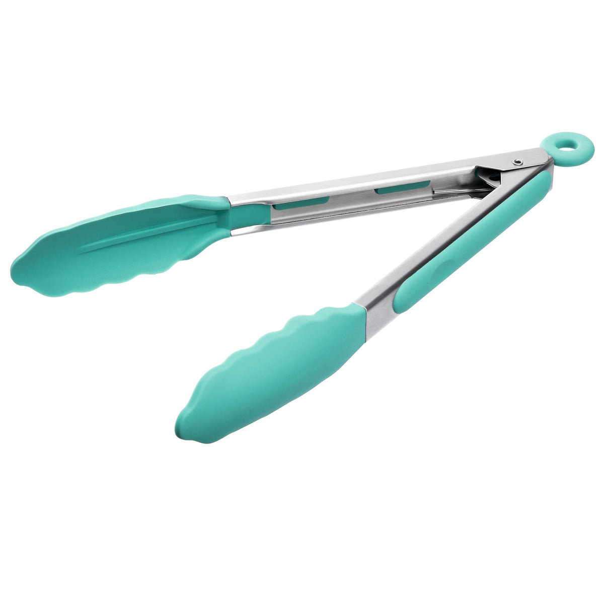 Doosu Kitchen Tongs with Silicone Tips for Cooking Serving (9+12in, Red)