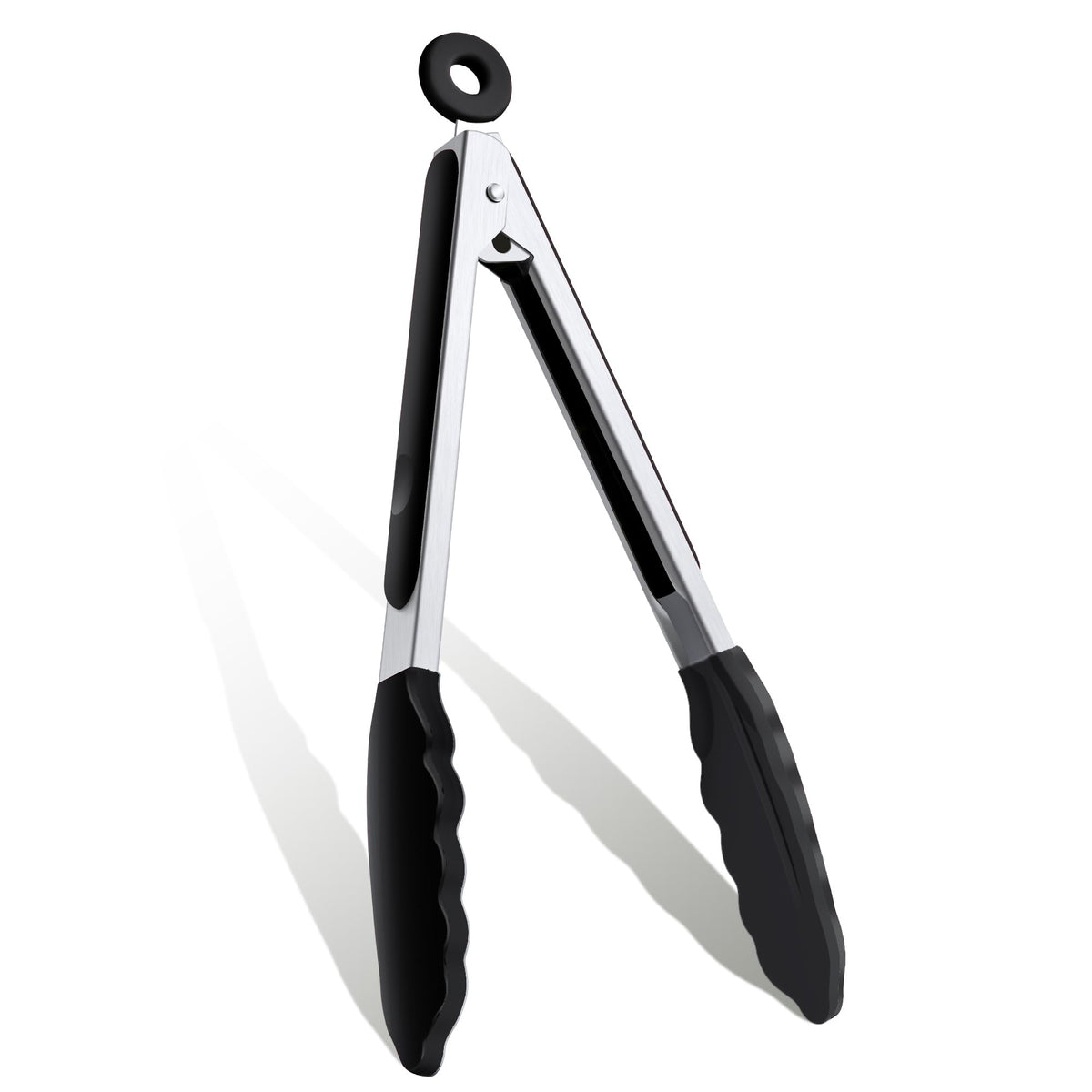 12 Inch Cooking Tongs, Stainless Steel Kitchen Tongs with Silicone Tips
