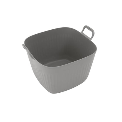 Vego FlexTrug Tub for Indoor, Outdoor Gardening Strainer Basket for Harvest, Rinse and Garden Use- 8 Gallon, Fog Gray