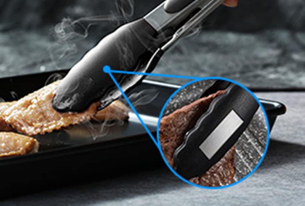 Serving Tongs Kitchen Tongs - Heat Resistant, Premium Stainless Steel Locking Cooking Tongs with Silicone Tips, Non-Slip Food Tongs for Cooking, Heavy Duty, Non-Stick (7 Inch(4 Pack))