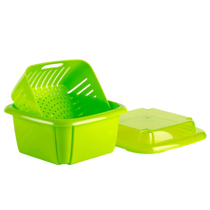 Hutzler 3-in-1 Berry Keeper Colander and Container, Keeps Berries Fresh Longer 2 pints, Gray