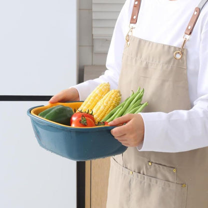 Ciieeo Kitchen Draining Basket Set 6-piece Fruit Washing Basket with Strainer Hollow Drain Basin for Vegetables Sink Colander for Quick Water Drainage Storage and Washing