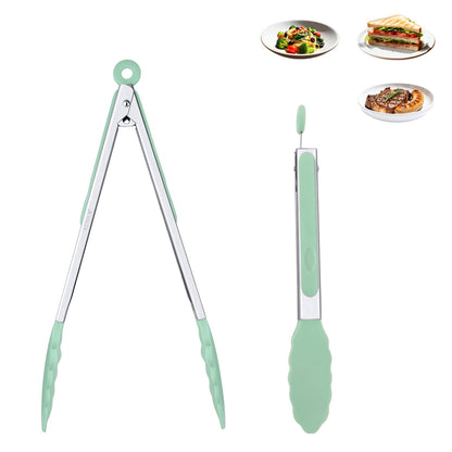 9 Inch Kitchen Tongs,Silicone Non-Slip Cooking Utensil for Grilling