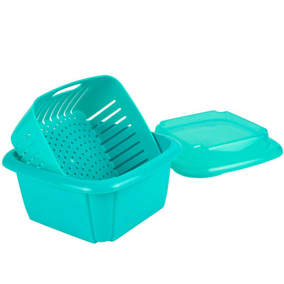 Hutzler 3-in-1 Berry Keeper Colander and Container, Keeps Berries Fresh Longer 2 pints, Gray