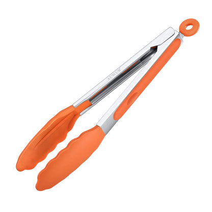 9 Inch Kitchen Tongs,Silicone Non-Slip Cooking Utensil for Grilling