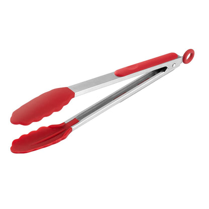 12 Inch Cooking Tongs, Stainless Steel Kitchen Tongs with Silicone Tips