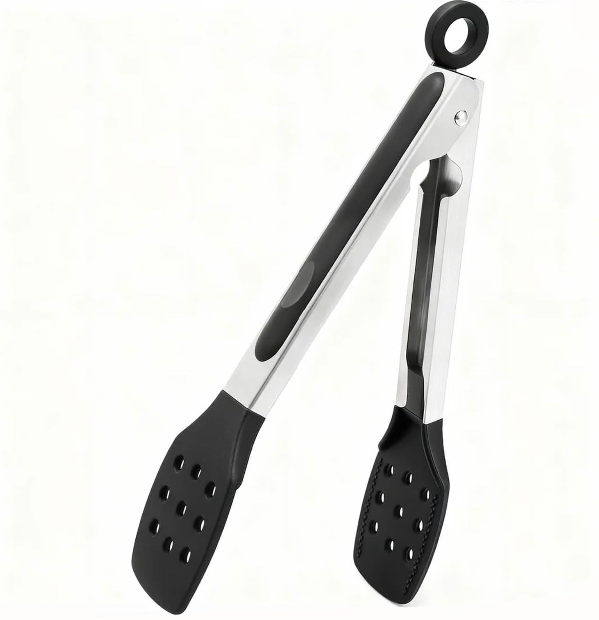 12 Inch Cooking Tongs, Stainless Steel Kitchen Tongs with Silicone Tips