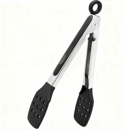 12 Inch Cooking Tongs, Stainless Steel Kitchen Tongs with Silicone Tips