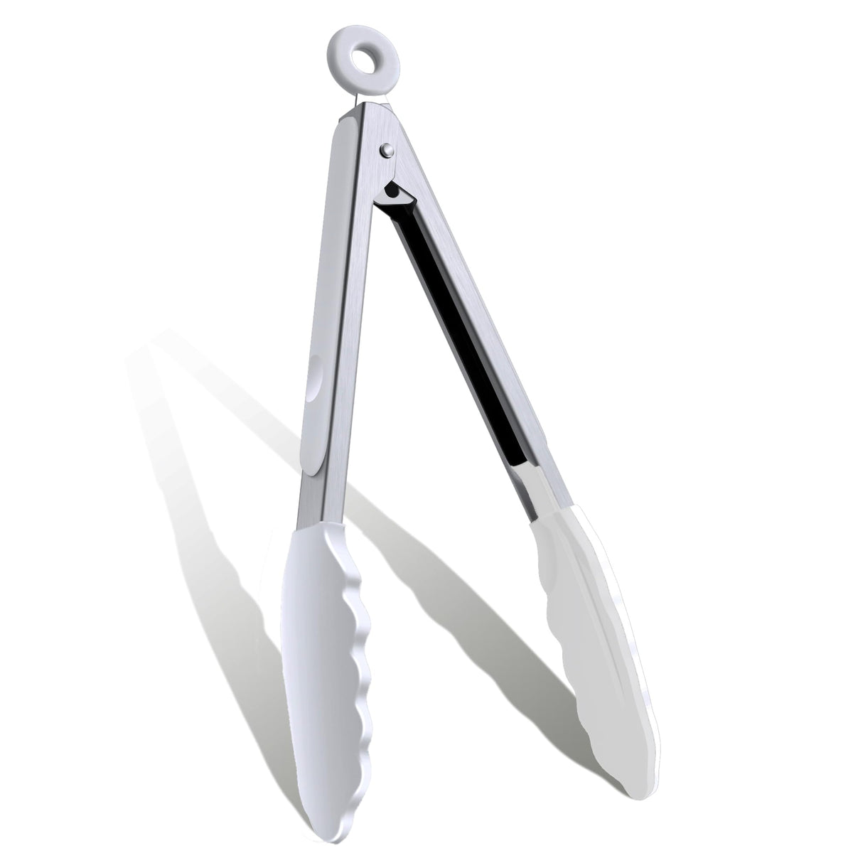 12 Inch Cooking Tongs, Stainless Steel Kitchen Tongs with Silicone Tips