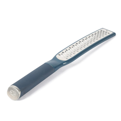 Calphalon Edge 2 Piece Stainless Steel Handheld Cheese Grater and Lemon Zester W/Covers & Rubber Handles - Taupe