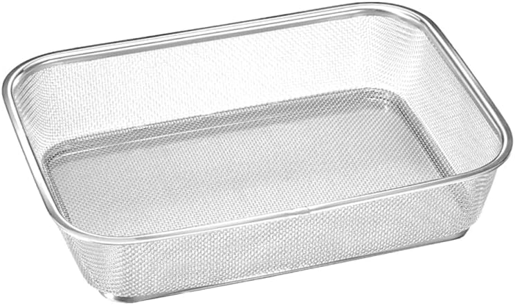 Cabilock Stainless Steel Drain Basket 13.38 X 9.84 X 3.14 in Vegetable Washing Basket for Fruits and Vegetables Kitchen Sink Colander for Rinsing and Draining 1 pack