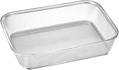 Cabilock Stainless Steel Drain Basket 13.38 X 9.84 X 3.14 in Vegetable Washing Basket for Fruits and Vegetables Kitchen Sink Colander for Rinsing and Draining 1 pack