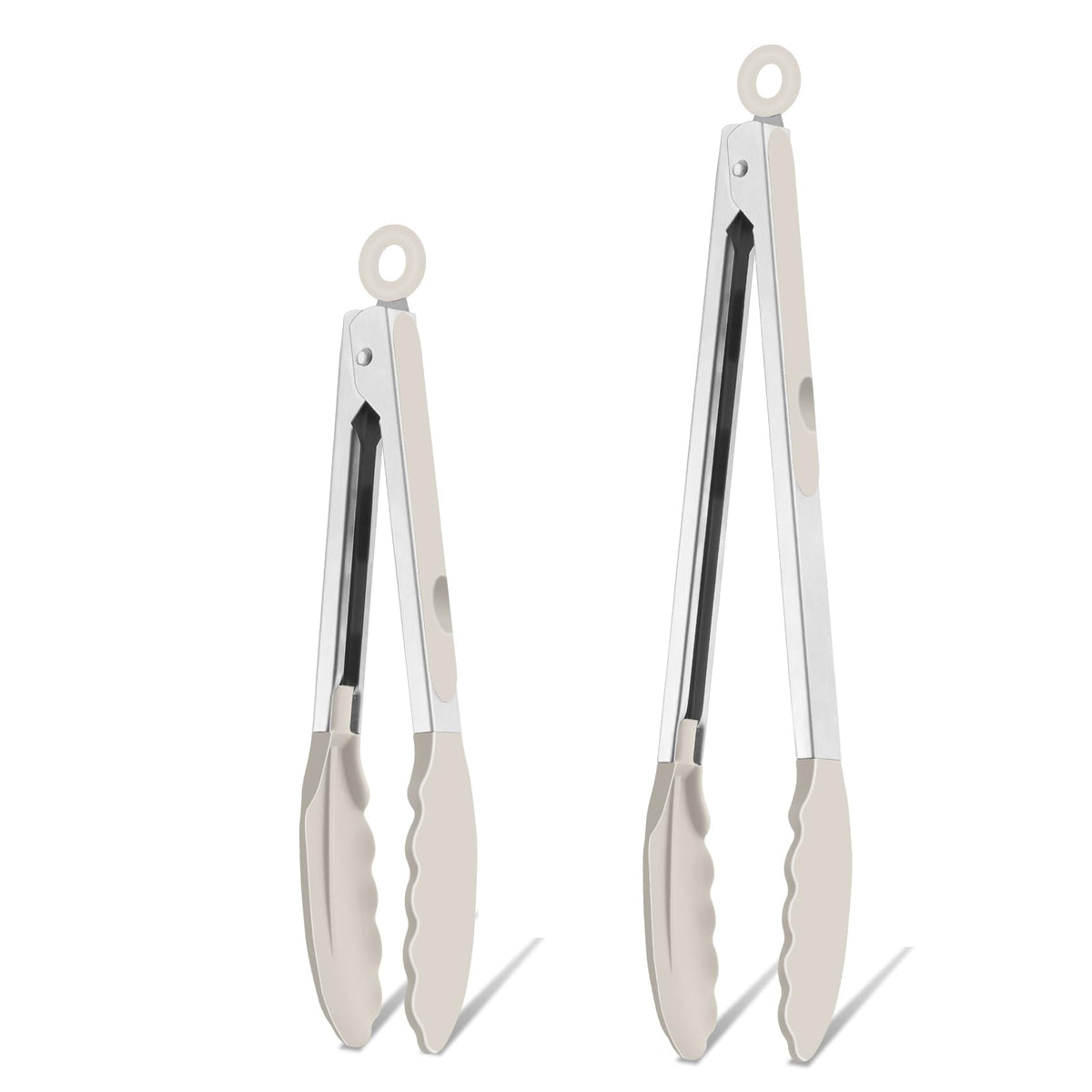 TeamFar Kitchen Tongs, 9"&12" Stainless Steel Heat Resistant Cooking Tongs