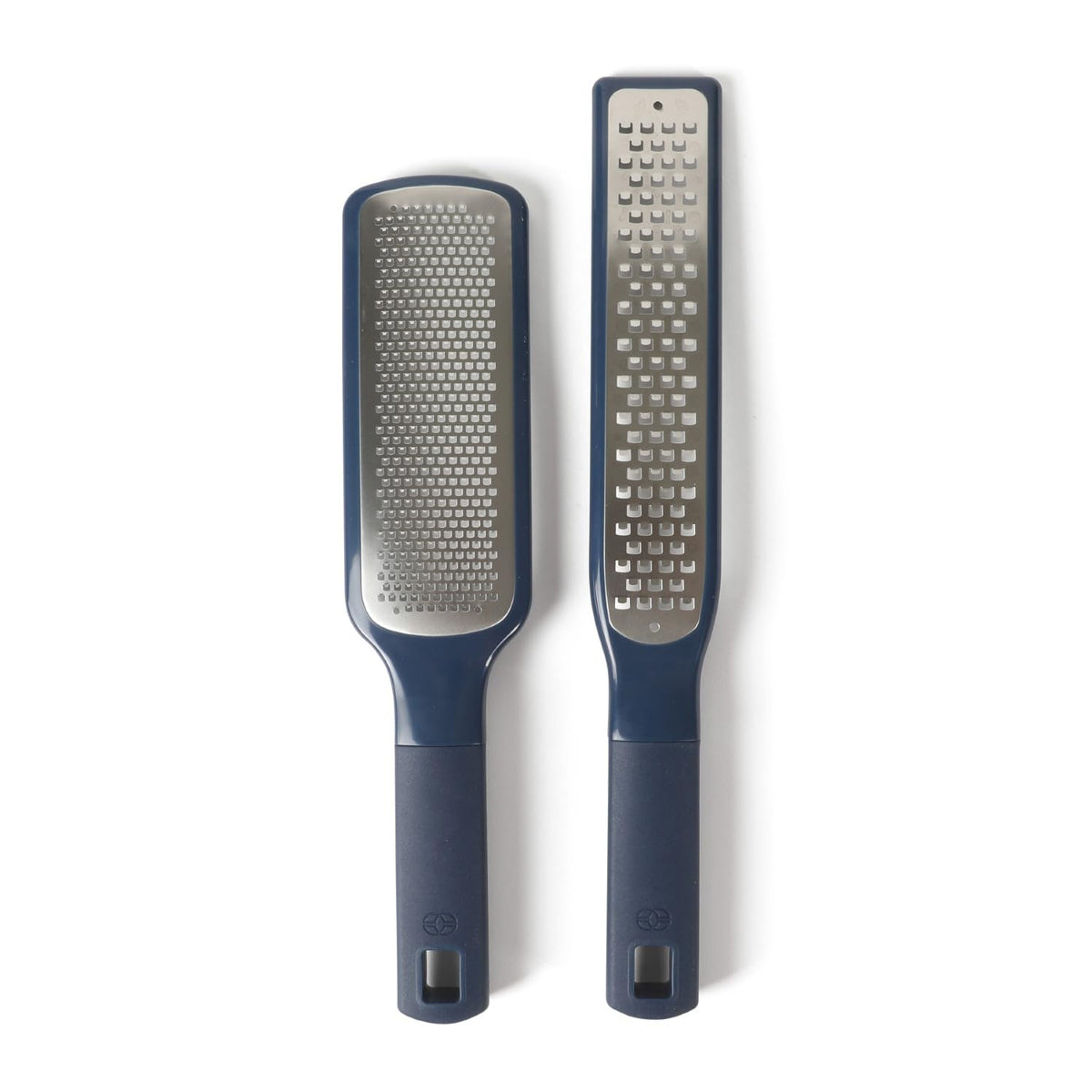 Calphalon Edge 2 Piece Stainless Steel Handheld Cheese Grater and Lemon Zester W/Covers & Rubber Handles - Taupe