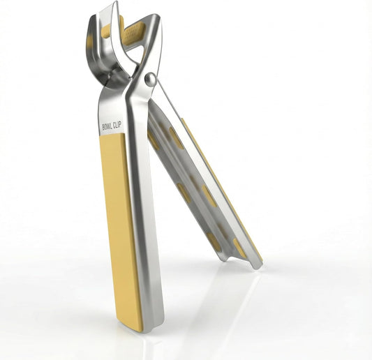 Heavy Duty Stainless Steel Hot Plate Gripper Tongs with Non-Slip Silicone Pads | Multi-Angle Anti-Scald Pan Grabber | Microwaves & Air Fryer Accessories | Rust, Heat Resistant Pot Clamp for Hot Dishes