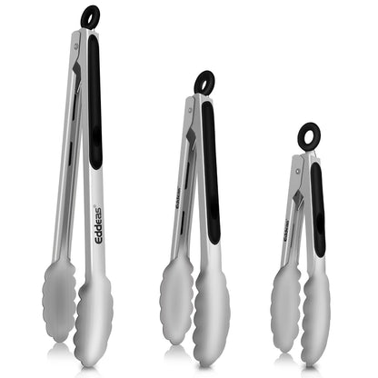 Kitchen Tongs Up To 600°F Silicone Tongs for Cooking 3Pcs 7,9,12 IN