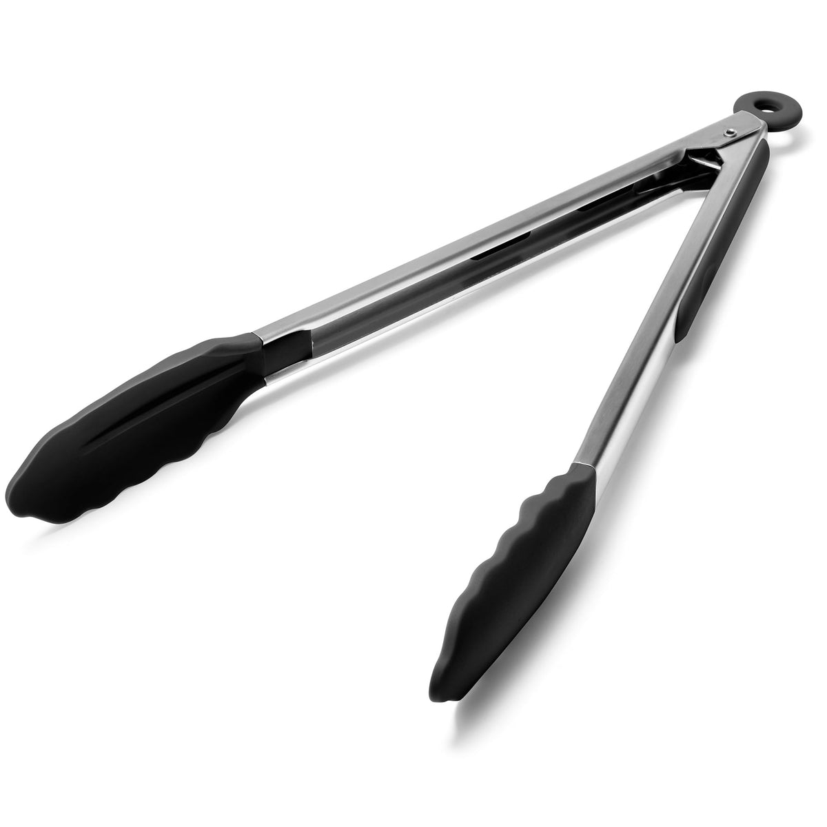 Doosu Kitchen Tongs with Silicone Tips for Cooking Serving (9+12in, Red)