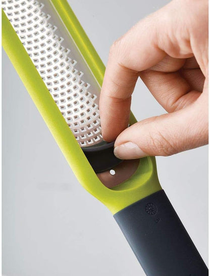 Joseph Joseph 20049 Handi-Zest Multi-Function Zester with Blade Wiper, Green