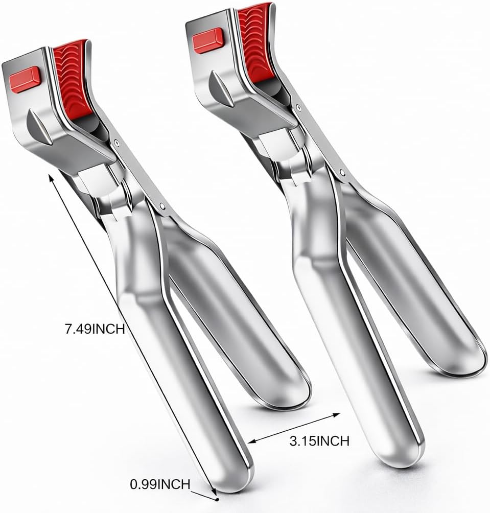 2PCS Hot Plate Grippers,anti scald bowl Stainless Steel holder clip,non-slip hot plate gripper tongs,multi-function anti-scald bowl clip for kitchen