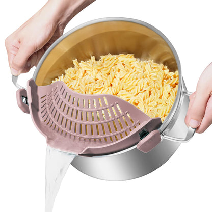 AUOON Clip On Strainer Silicone for All Pots, Standard 8.86 x 3.55in, Black