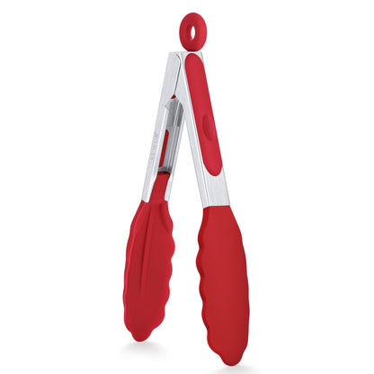 9 Inch Kitchen Tongs,Silicone Non-Slip Cooking Utensil for Grilling