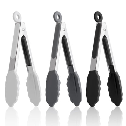 7/9/12 Inch Kitchen Tongs Set of 3, Cooking Tongs with Silicone Tips