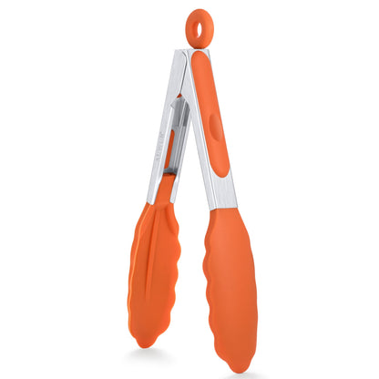 9 Inch Kitchen Tongs,Silicone Non-Slip Cooking Utensil for Grilling
