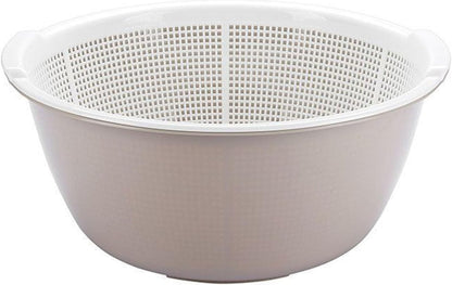 2 in 1 Kitchen Strainer Colander Bowls Set, Thickened Plastic Detachable Double Layer Drainage Basket Fruit Colander Draining Bowl Vegetable Washing Basket for Cleaning Washing(12 x 27cm
