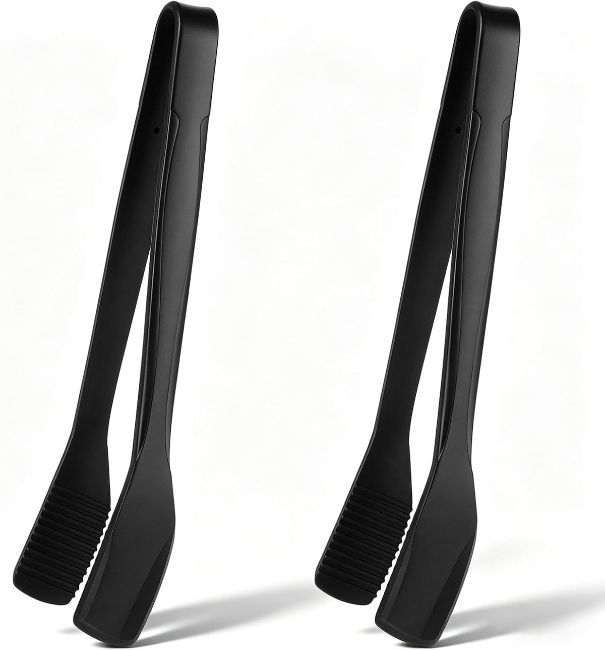 2 Pack Black Silicone Tongs for Cooking Kitchen Tongs Flipping 11" BBQ Tong