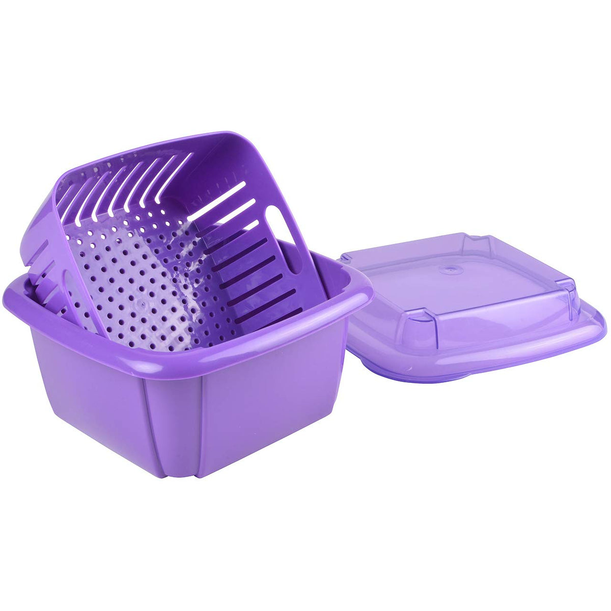 Hutzler 3-in-1 Berry Keeper Colander and Container, Keeps Berries Fresh Longer 2 pints, Gray