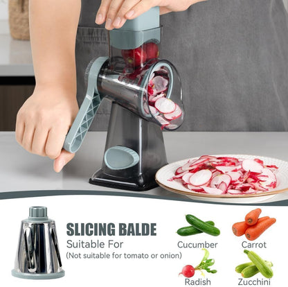 KEOUKE Rotary Cheese Grater, Hand Crank Shredder Slicer, Snow Cone Maker