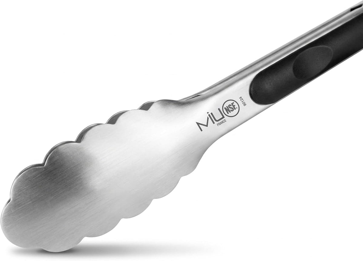 WALLFARM 11 Inch Silicone Grip Stainless Steel Kitchen Tongs