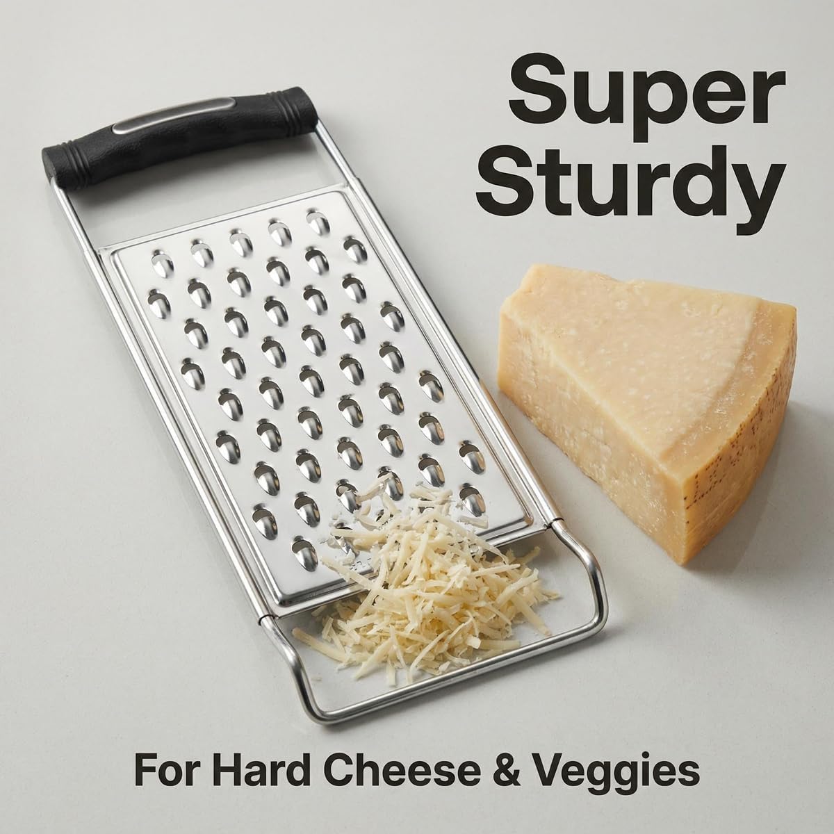 NACOLUS Classic Stainless Steel Cheese Grater with Handle, Coarse Shredder