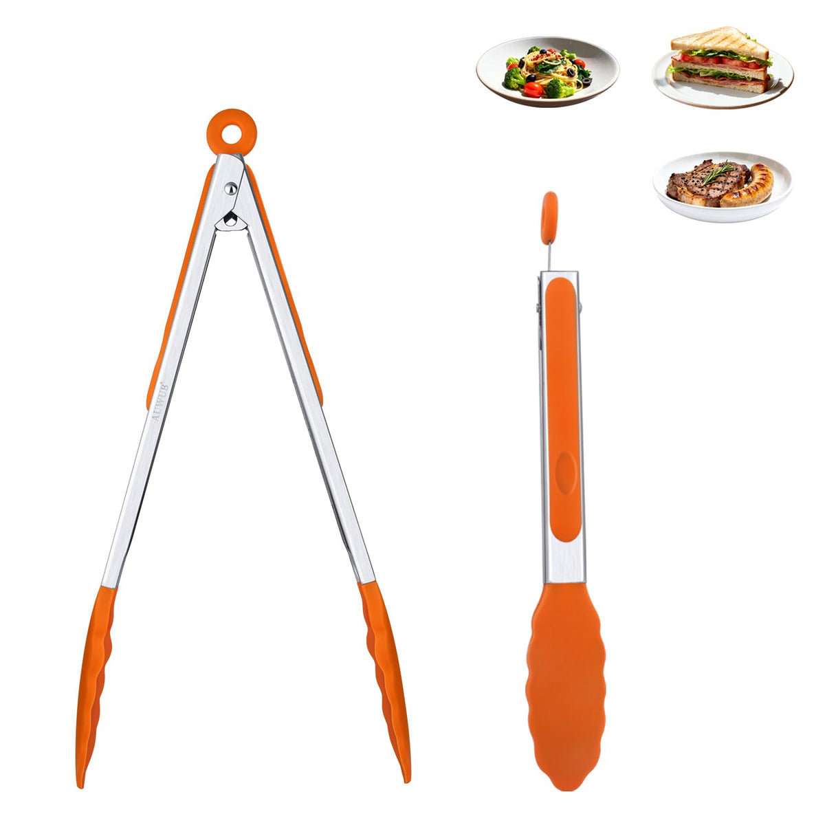 9 Inch Kitchen Tongs,Silicone Non-Slip Cooking Utensil for Grilling