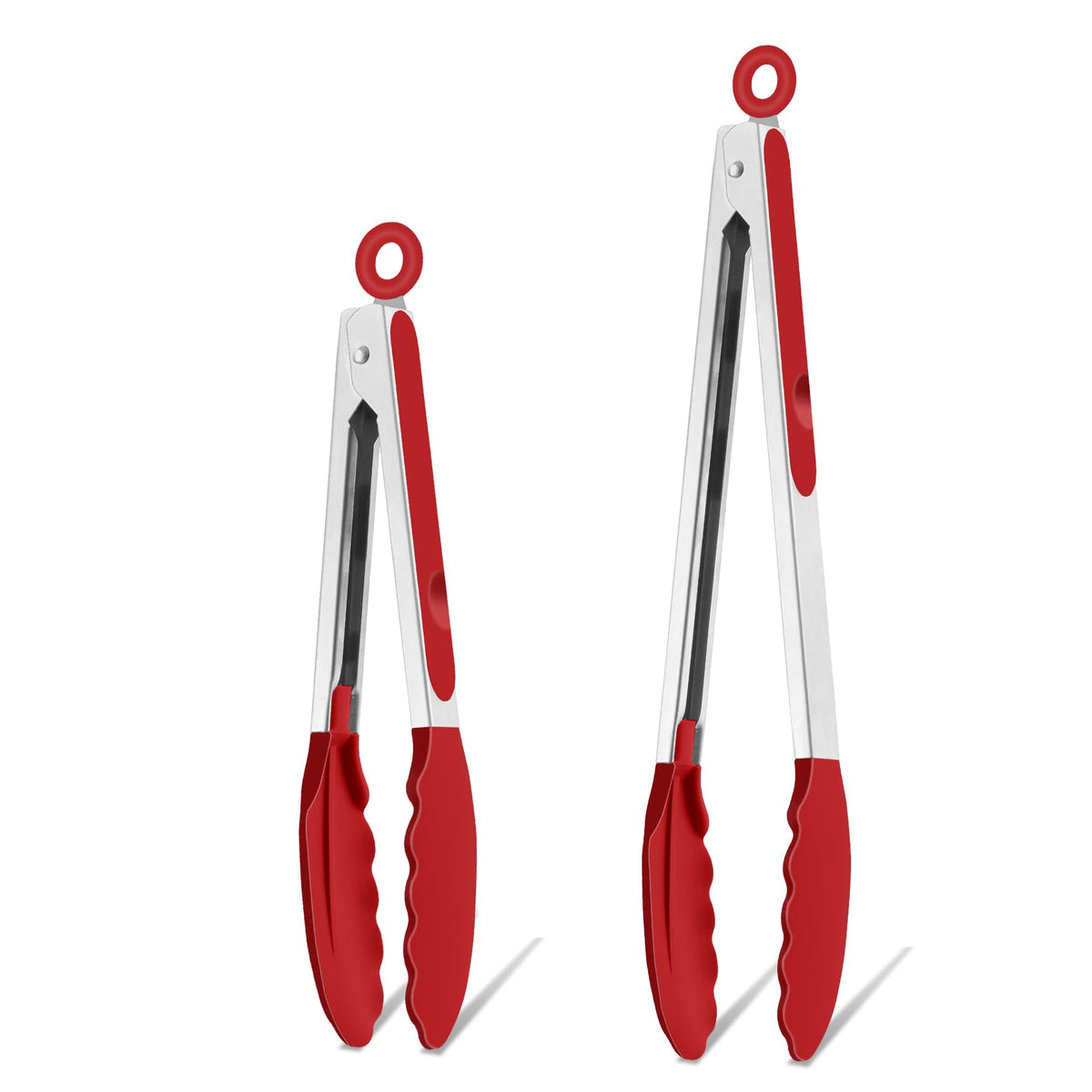 TeamFar Kitchen Tongs, 9"&12" Stainless Steel Heat Resistant Cooking Tongs