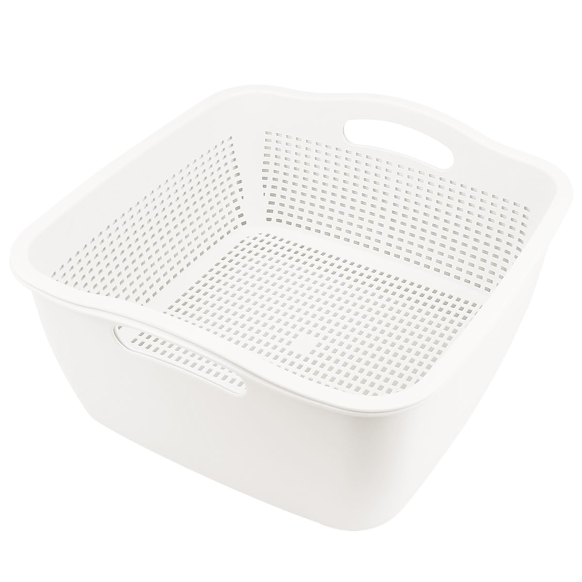 Double Layer Draining Basket,Plastic Fruit Vegetable Wash Rack Cyan