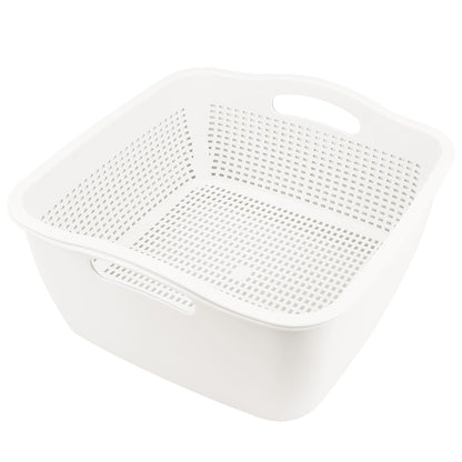 Double Layer Draining Basket,Plastic Fruit Vegetable Wash Rack Cyan