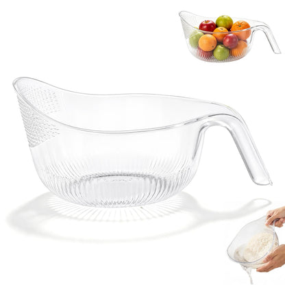 2-In-1 Rice Strainer,Multipurpose Rice Washing BowL (1PCS WHITE)