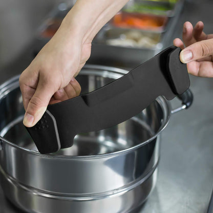 AUOON Clip On Strainer Silicone for All Pots, Standard 8.86 x 3.55in, Black