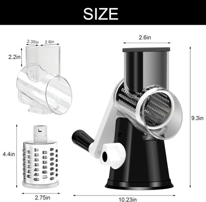 Cambom Rotary Cheese Grater Hand Crank Cheese Shredder, Black