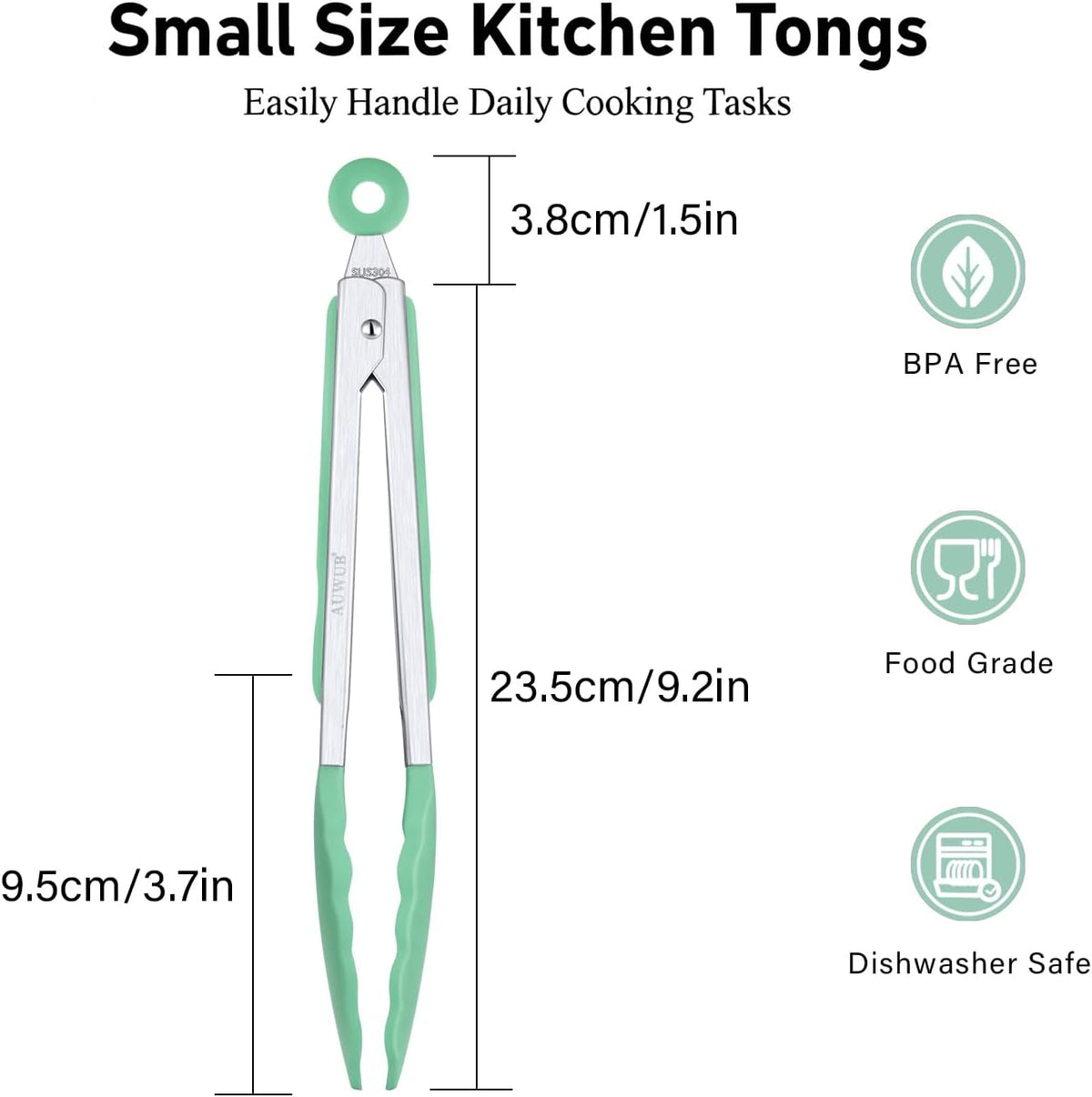 9 Inch Kitchen Tongs,Silicone Non-Slip Cooking Utensil for Grilling